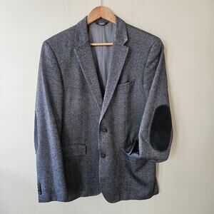 Hugo Boss Men's The Smith Blazer, Size 42R Wool Silk Tweed Gray Academia